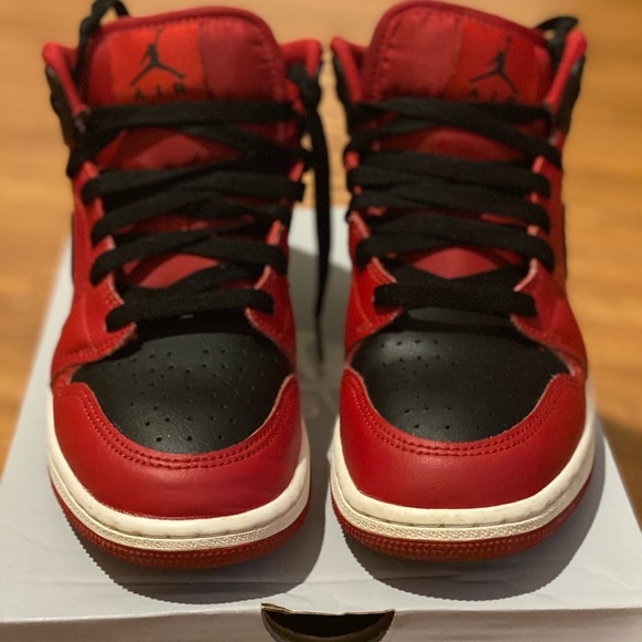 Nike Air Jordan Red and Black High Tops - Picture 5 of 5
